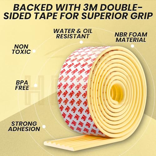 HENIJ Soft Extra Dense Furniture Table Wall Edge Protectors Foam Baby | Safety Bumper Guard Protector, Table Protection Strip, Kids Safety Corner Strip (6.5 Ft Long, 8 CM Wide, Gold, Pack of 1) - Image 4