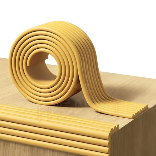 HENIJ Soft Extra Dense Furniture Table Wall Edge Protectors Foam Baby | Safety Bumper Guard Protector, Table Protection Strip, Kids Safety Corner Strip (6.5 Ft Long, 8 CM Wide, Gold, Pack of 1) - Image 1