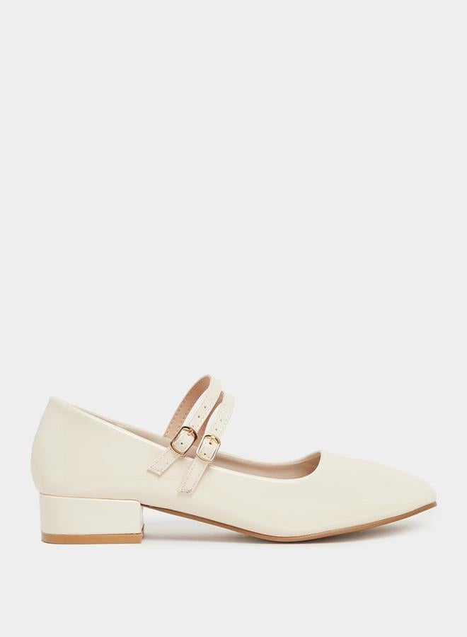 Styli Solid Double Strap Ballerina Shoes  - Image 2