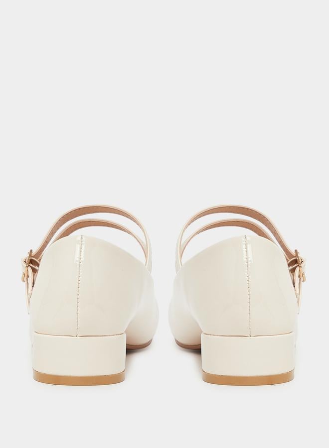 Styli Solid Double Strap Ballerina Shoes  - Image 5