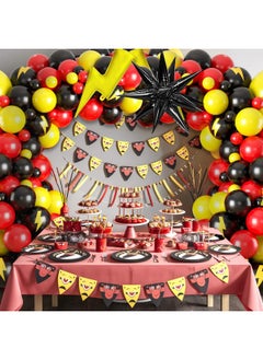 Sowide Red Black Yellow Balloon Garland Arch Kit,Cartoon Game Birthday Party Decorations,Cartoon Theme Latex Balloon Arch For Cartoon Ball Baby Shower Birthday Party Supplies  - Image 5