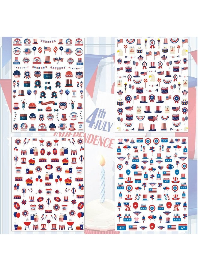 TailaiMei 12 Sheets 4Th Of July Nail Decals Stickers Self Adhesive Independence Day Patriotic American Flag Diy Design Eagles Usa Nail Art Decorations - Image 2