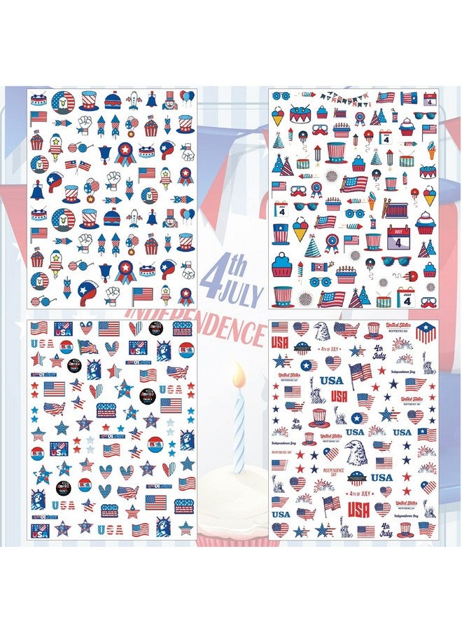 TailaiMei 12 Sheets 4Th Of July Nail Decals Stickers Self Adhesive Independence Day Patriotic American Flag Diy Design Eagles Usa Nail Art Decorations - Image 3