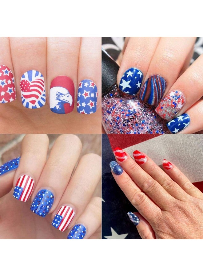 TailaiMei 12 Sheets 4Th Of July Nail Decals Stickers Self Adhesive Independence Day Patriotic American Flag Diy Design Eagles Usa Nail Art Decorations - Image 5