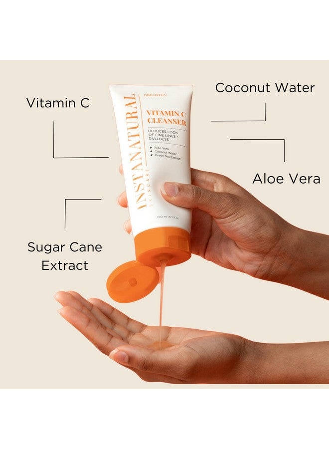 Instanatural Vitamin C Cleanser And Moisturizer Kit Brightens Reduces The Look Of Fine Lines And Uneven Texture With Aloe Vera And Botanical Extracts - Image 2