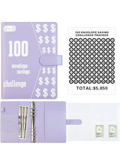 erorex 100 Envelopes Money Saving Challenge 100 Envelope Challenge Binder 100 Day Envelope Challenge Kit Money Saving Binder Easy And Funny Way To Save $5 050 Budget Planner A5 Savings Book  - Image 1