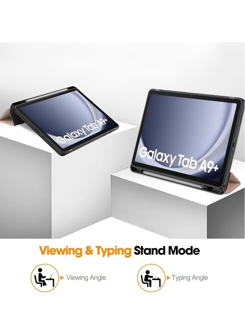 MIGOFAST Premium Case for Samsung Galaxy Tab A9 Smart Cover with Pencil Holder Soft Baby Skin Silicone Back and Full Body Protection Auto Wake Sleep Cover For Samsung Galaxy Tab A9 8.7inch - Image 5