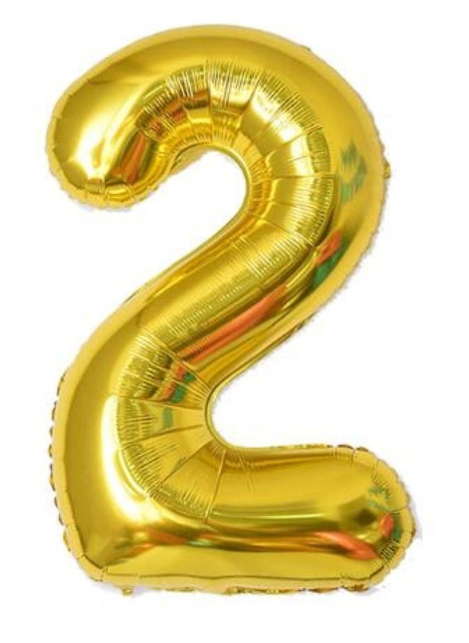 INSX - INSX 40 Inch Number Balloon Glittering Golden Color Grand Size for Special Occasions and Birthday Wedding Anniversary Decoration Reusable - Image 1