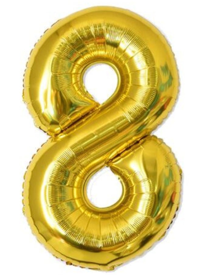 INSX - INSX 40 Inch Number Balloon Glittering Golden Color Grand Size for Special Occasions and Birthday Wedding Anniversary Decoration Reusable - Image 1