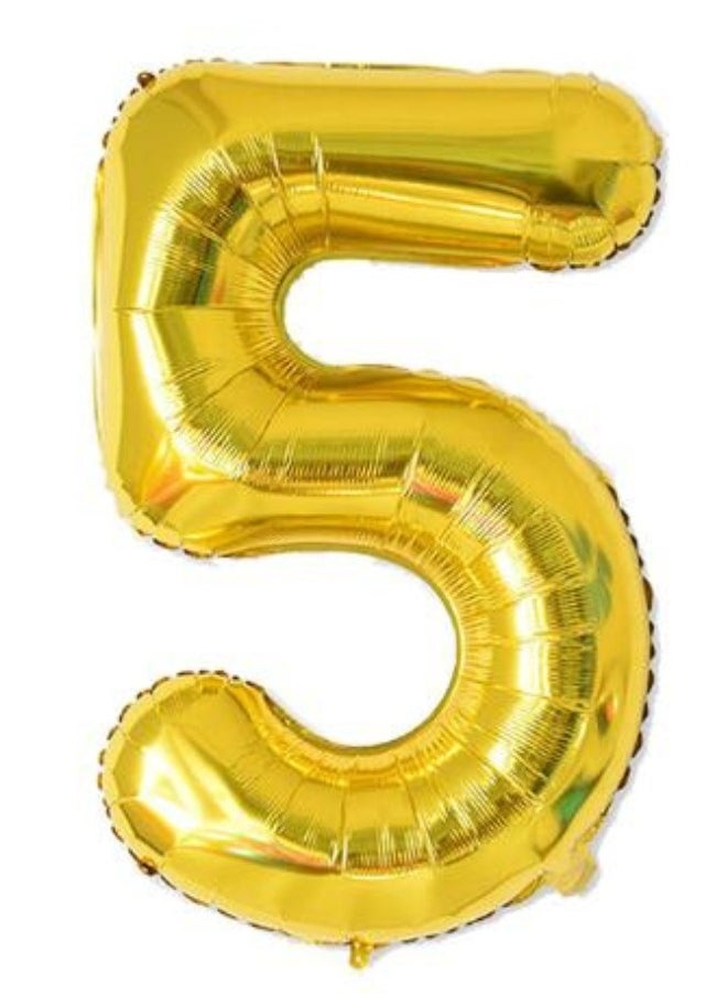INSX - INSX 40 Inch Number Balloon Glittering Golden Color Grand Size for Special Occasions and Birthday Wedding Anniversary Decoration Reusable - Image 1