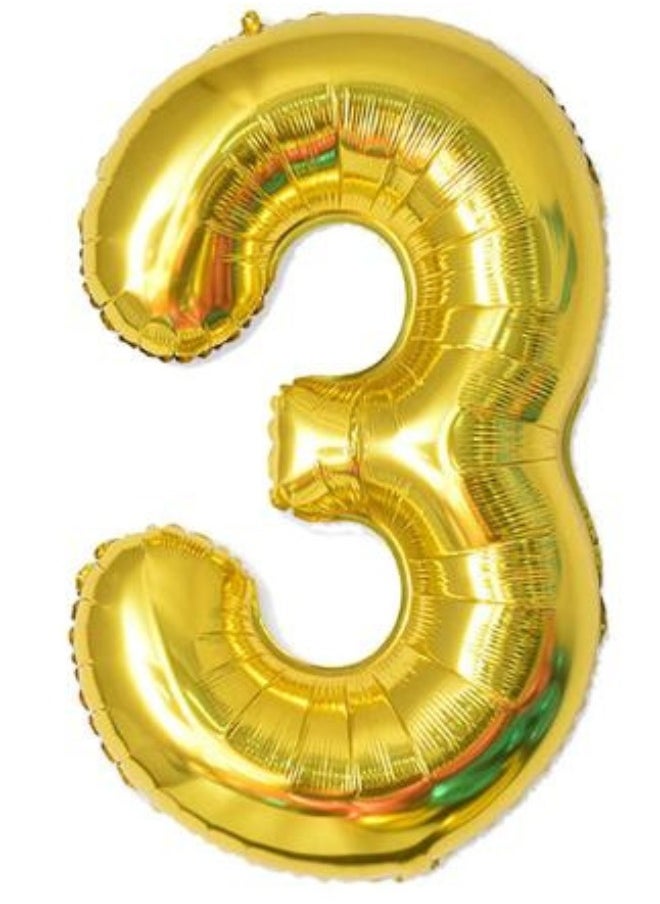 INSX - INSX 40 Inch Number Balloon Glittering Golden Color Grand Size for Special Occasions and Birthday Wedding Anniversary Decoration Reusable - Image 1