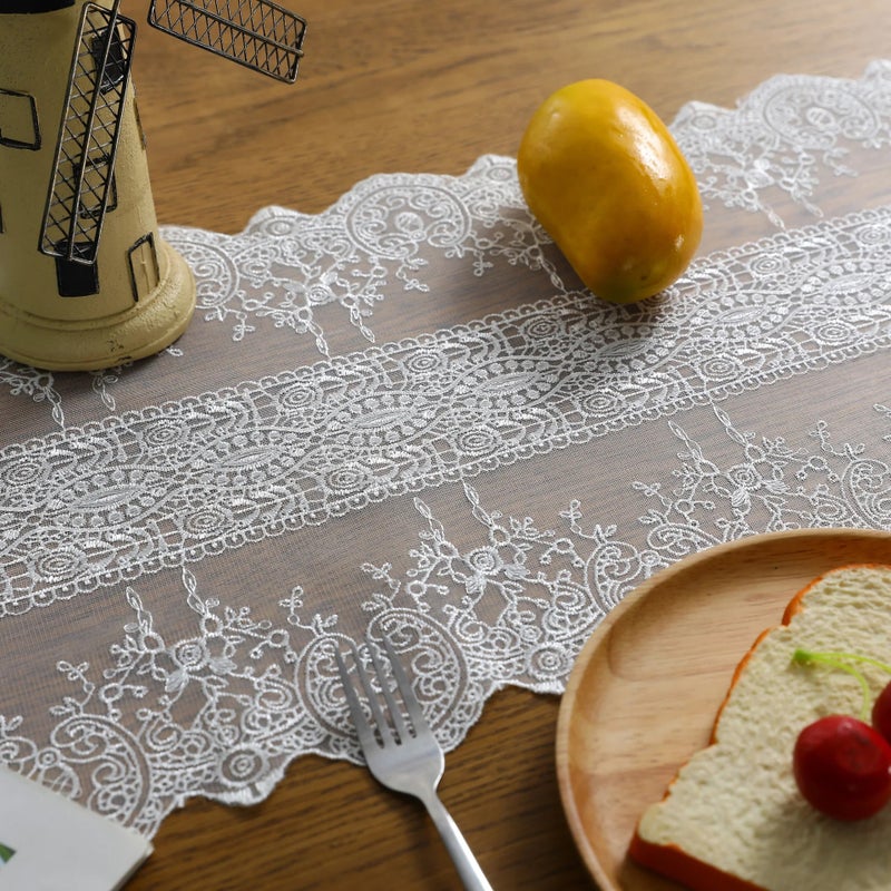 Y&D French Style High-End Lace Woven Table Runner – Light Luxury Long Tablecloth Cover for Coffee & Dining Tables, Elegant Table Runners for Home Decor - Image 4