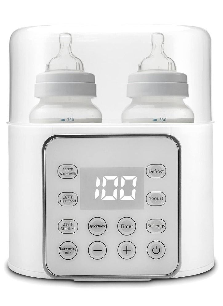 Baby Bottle Warmer 9-in-1 Multifuntion Breast Milk Warmer Fast Baby Food Heater and Defrost Warmer with Timer for Twins LCD Display Accurate Temperature Adjustment 24H Constant Mode