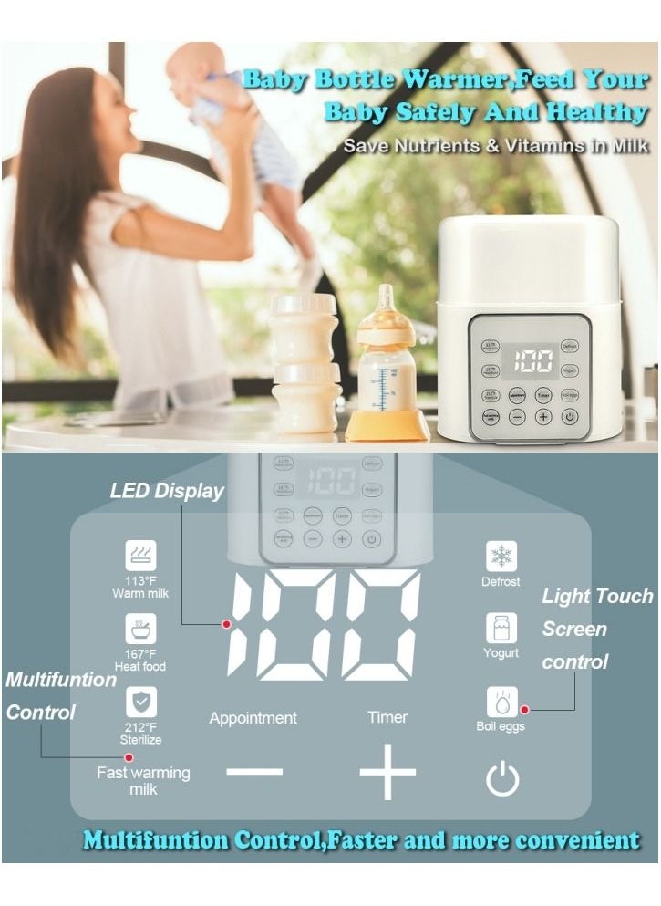 Baby Bottle Warmer 9-in-1 Multifuntion Breast Milk Warmer Fast Baby Food Heater and Defrost Warmer with Timer for Twins LCD Display Accurate Temperature Adjustment 24H Constant Mode