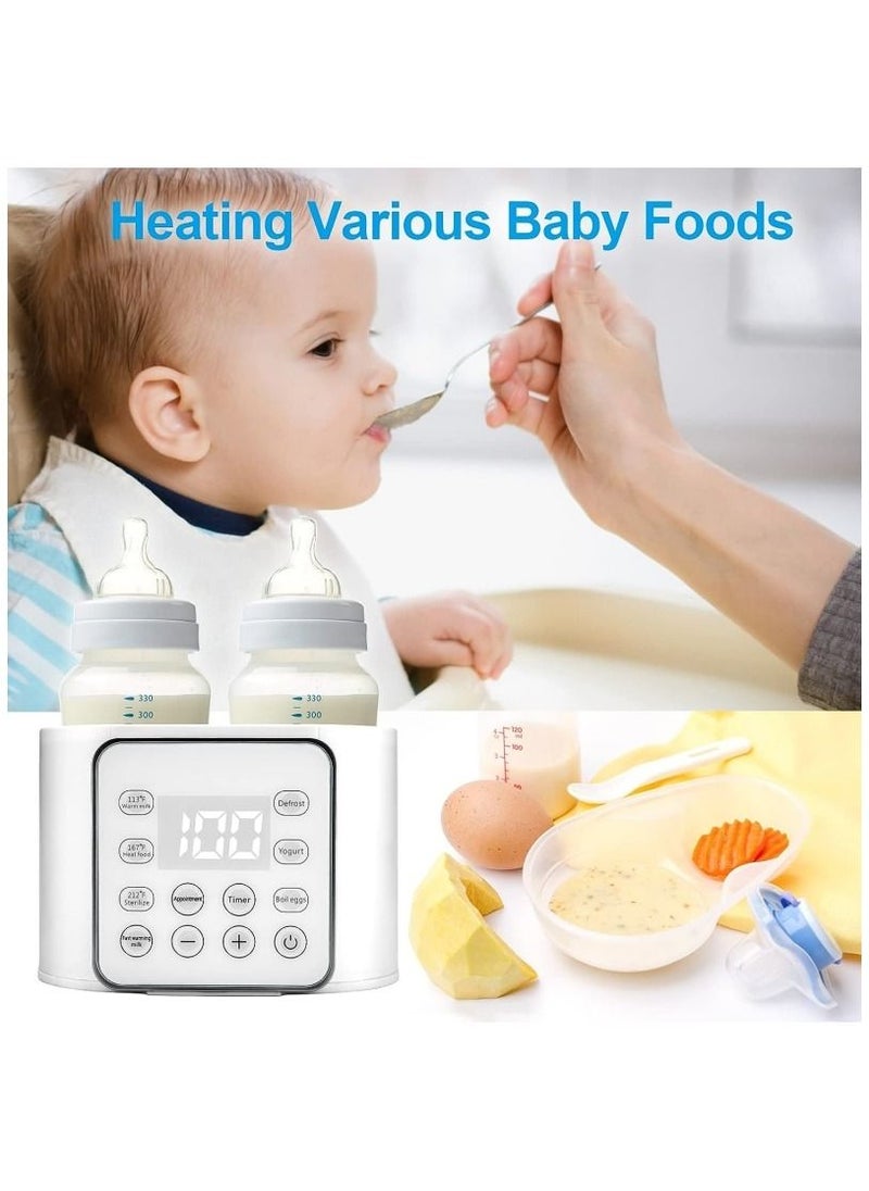 Baby Bottle Warmer 9-in-1 Multifuntion Breast Milk Warmer Fast Baby Food Heater and Defrost Warmer with Timer for Twins LCD Display Accurate Temperature Adjustment 24H Constant Mode