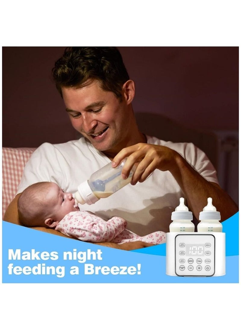 Baby Bottle Warmer 9-in-1 Multifuntion Breast Milk Warmer Fast Baby Food Heater and Defrost Warmer with Timer for Twins LCD Display Accurate Temperature Adjustment 24H Constant Mode