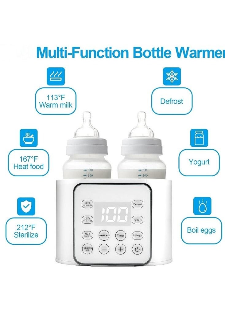 Baby Bottle Warmer 9-in-1 Multifuntion Breast Milk Warmer Fast Baby Food Heater and Defrost Warmer with Timer for Twins LCD Display Accurate Temperature Adjustment 24H Constant Mode