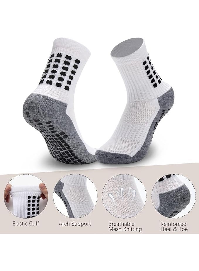 6 Pairs Kids Soccer Socks with Grip Non Slip Football Athletic Socks for Kids Boys Girls 6-14 Years old - Image 3