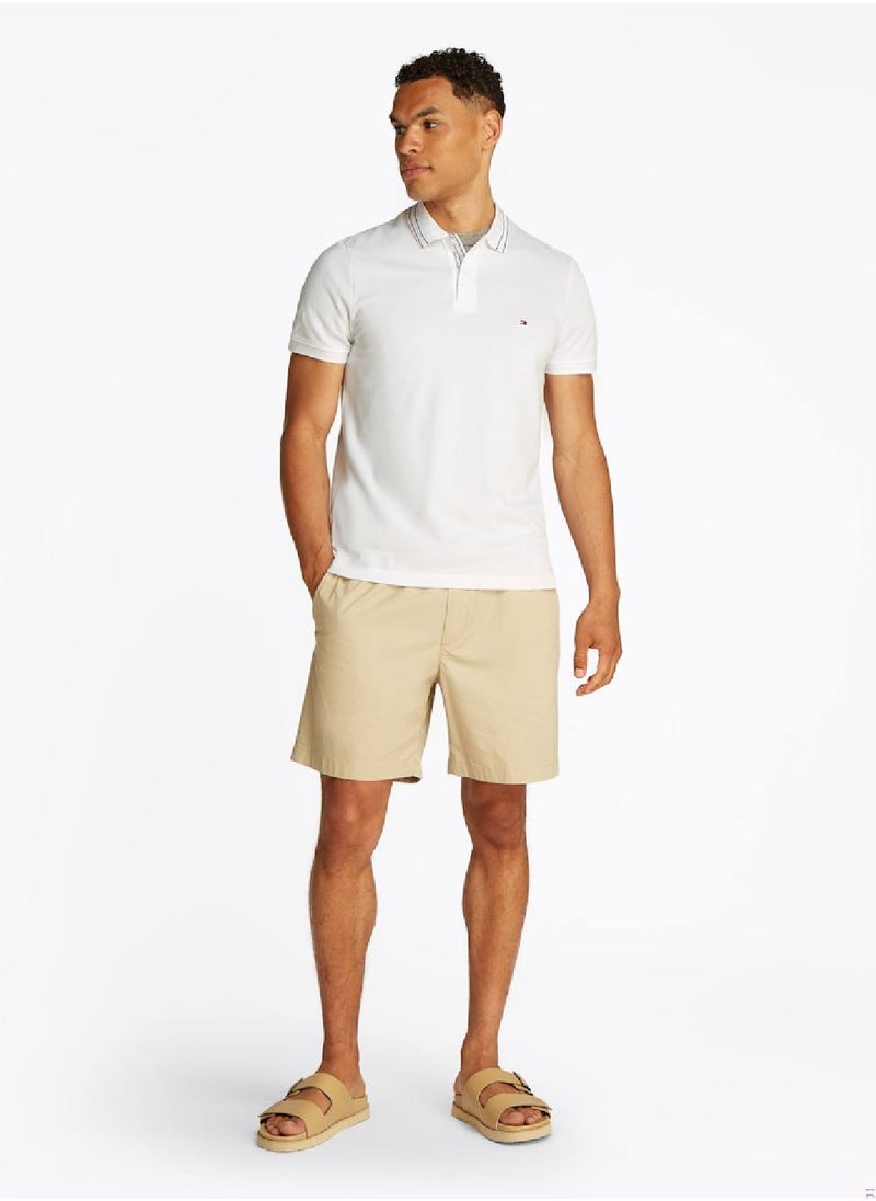 TOMMY HILFIGER Men's Regular Fit Tipped Collar Polo Shirt - Cotton, White  - Image 4