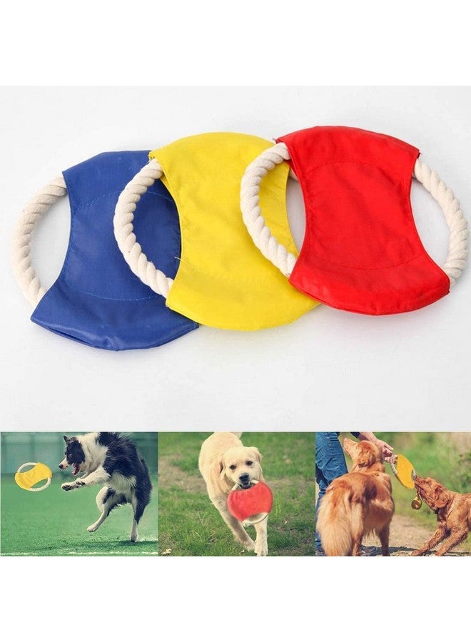 لعبة الكلاب الخارجية المتينة على شكل أقراص طائرة - حبل قطني طبيعي وقماش أكسفورد مقاوم للماء - مصممة لضمان بقائها لفترة طويلة على الرغم من المضغ المنتظم - قد يختلف اللون (عبوة واحدة) - Image 2