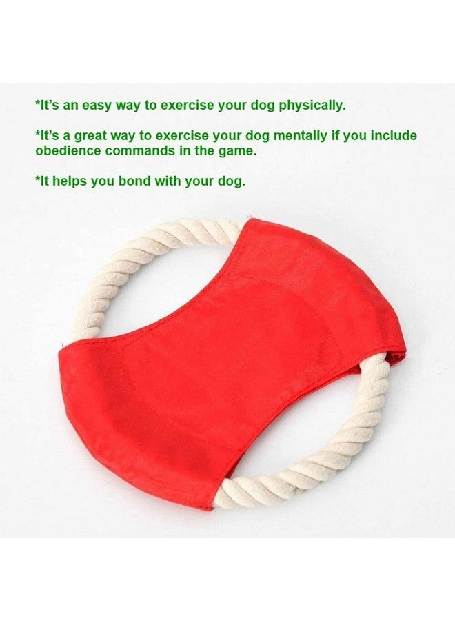 لعبة الكلاب الخارجية المتينة على شكل أقراص طائرة - حبل قطني طبيعي وقماش أكسفورد مقاوم للماء - مصممة لضمان بقائها لفترة طويلة على الرغم من المضغ المنتظم - قد يختلف اللون (عبوة واحدة) - Image 5