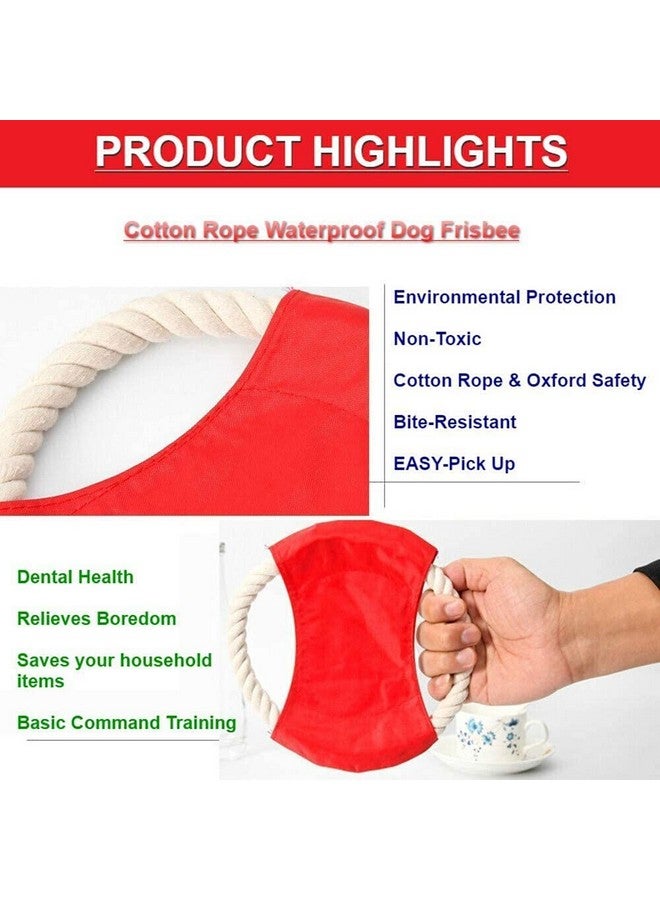 لعبة الكلاب الخارجية المتينة على شكل أقراص طائرة - حبل قطني طبيعي وقماش أكسفورد مقاوم للماء - مصممة لضمان بقائها لفترة طويلة على الرغم من المضغ المنتظم - قد يختلف اللون (عبوة واحدة) - Image 3