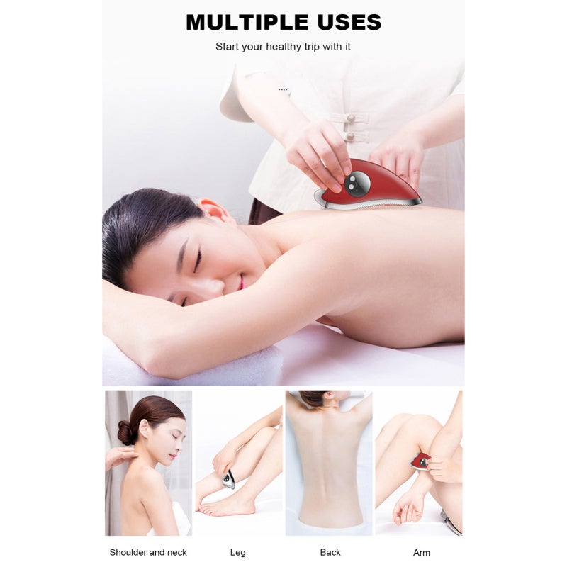 K.SKIN Facial Scraping Device White 3-In-1 Beauty Tool - 5-Gear Vibration Micro-Current Massage Facial Scraping Instrument for Face, Shoulder, Neck, Leg, Back, Arm Care - Image 4