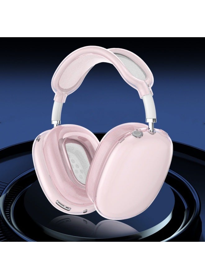 Suitable For Airpodsmax Apple Bluetooth Headset Max Earmuffs Decorative Transparent Headphone Protective Set Three-piece Set-Color:Translucent Pink (headband Protective Cover + Ear Cap Cover + Earphone Cover)-Applicable Models:Apple Airpodsmax  - Image 1