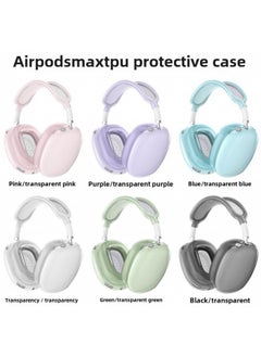 Generic Suitable For Airpodsmax Apple Bluetooth Headset Max Earmuffs Decorative Transparent Headphone Protective Set Three-piece Set-Color:Translucent Pink (headband Protective Cover + Ear Cap Cover + Earphone Cover)-Applicable Models:Apple Airpodsmax  - Image 2