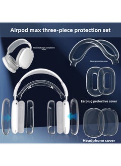Generic Suitable For Airpodsmax Apple Bluetooth Headset Max Earmuffs Decorative Transparent Headphone Protective Set Three-piece Set-Color:Translucent Pink (headband Protective Cover + Ear Cap Cover + Earphone Cover)-Applicable Models:Apple Airpodsmax  - Image 3