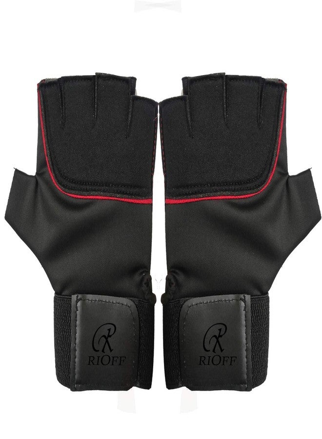 Rioff® Weight Lifting Gloves, Gym Gloves, Workout Gloves with Wrist Wraps, Exercise Gloves for Cross Training, Pull Ups, Fitness, Powerlifting, for Men & Women - Image 3