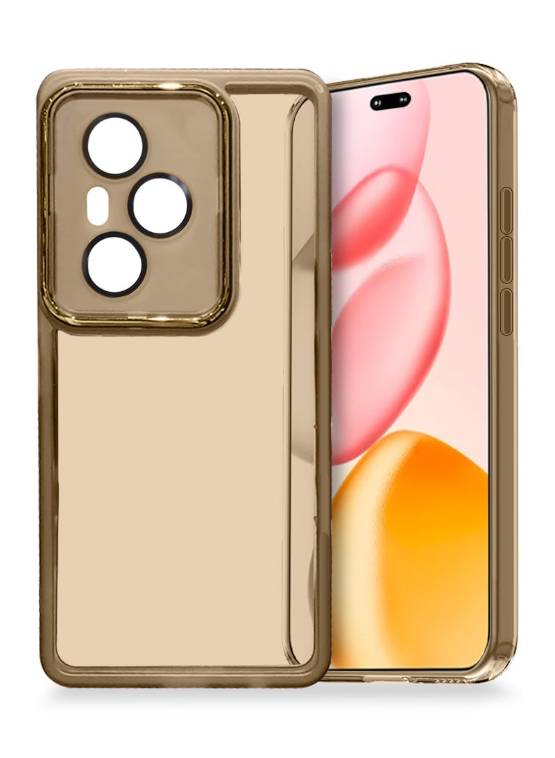 دبليو تيك غلاف هاتف رقيق للغاية بحواف كهربائية للكاميرا لحماية عدسة الكاميرا من TPU الشفاف الناعم Honor 400 Pro 5G 2025 - بني - Image 1