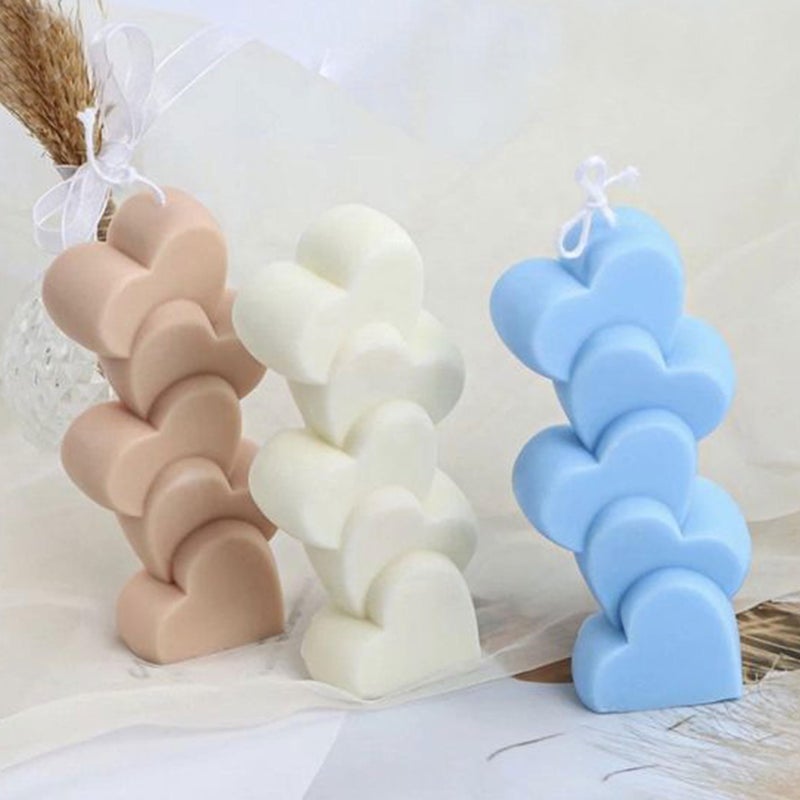 MoldBerry 2 Cavity Simple Heart & Flower Shape Candle Mould, Joint Heart Flower Candle Mold for Candle Making Multi-Purpose Silicone Molds for Chocolate Resin soap (4.5 x 3.7 x 0.5 Inch) - Image 5