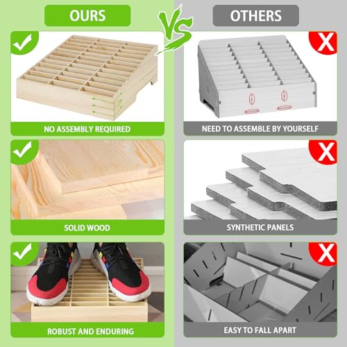 Lzttyee Wooden 36-Grid Cell Phones Storage Box Desktop Mobile Phone Holder Organizer for Office School Classroom (36-Grid) - Image 2