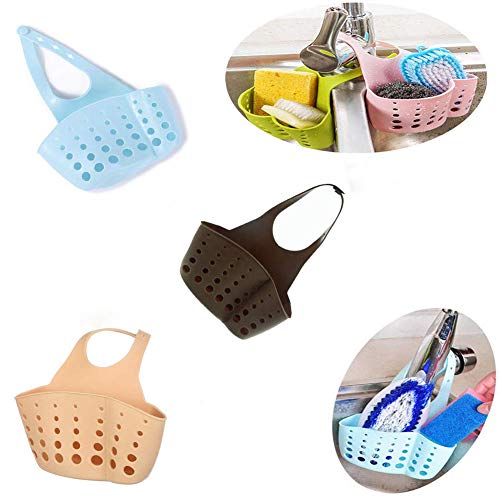Brezzycloud Kitchen Bathroom Spong, Soap Silicone Hanging Organizer For Faucet Sink With Water Draining Holes (Multi-Color) (Set Of 2) - Image 5