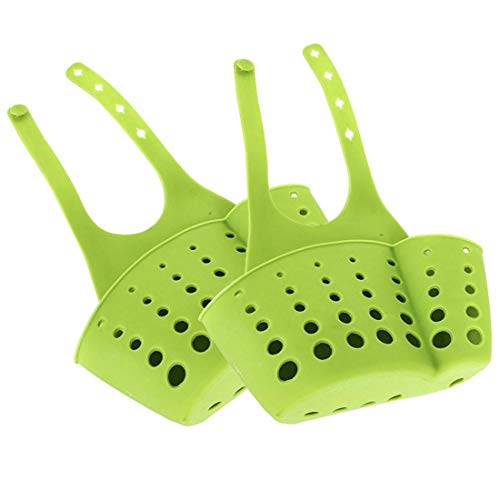 Brezzycloud Kitchen Bathroom Spong, Soap Silicone Hanging Organizer For Faucet Sink With Water Draining Holes (Multi-Color) (Set Of 2) - Image 2