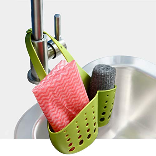 Brezzycloud Kitchen Bathroom Spong, Soap Silicone Hanging Organizer For Faucet Sink With Water Draining Holes (Multi-Color) (Set Of 2) - Image 3