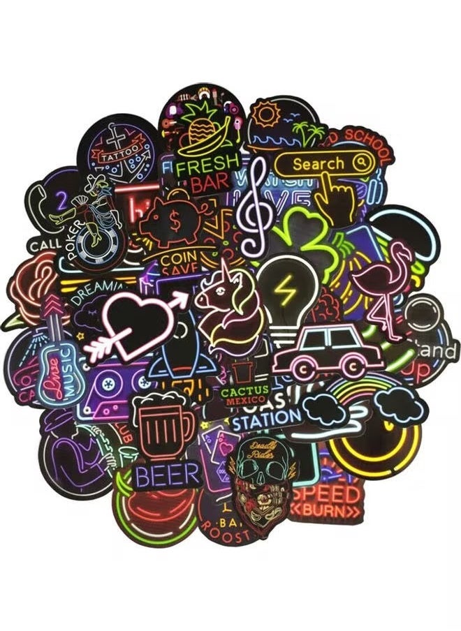 Goolsky Goolsky 50 Pieces Neon Graffiti Sticker 12 x 12 x 1cm  - Image 1