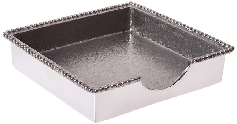 Mariposa Beaded Luncheon Napkin Holder Silver