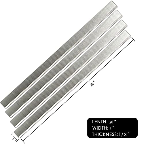 Asieg Tool HSS Planer Blades Knives 20 Inch Jointer Replacement for Grizzly G6702 G0454W Jet 208 Powermatic 209 Delta DJ-20 Dewalt Shop Fox W1754 Woodstock W163 W7147 20x 1x 1/8" 4pcs - Image 4