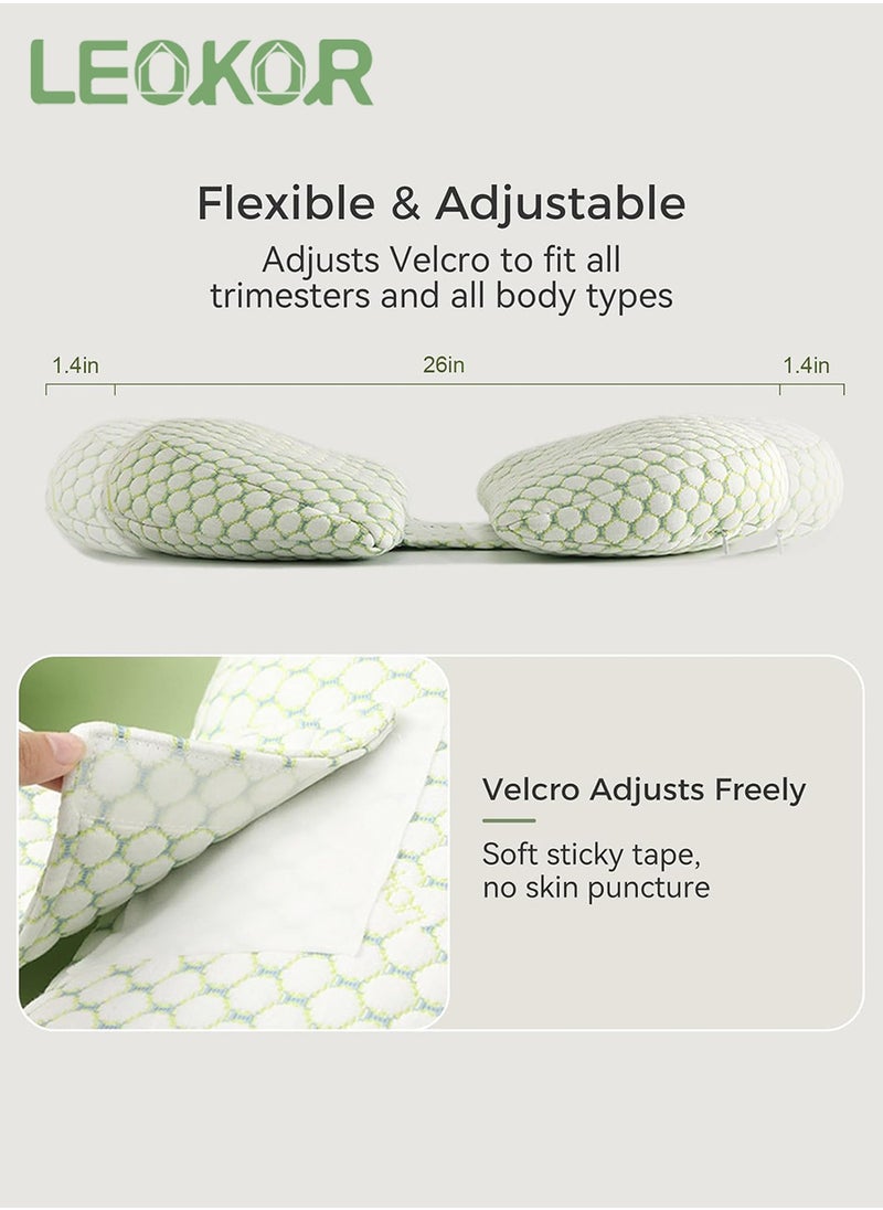 LEOKOR Maternity Pillows, Pregnancy Body Pillow Support for Back, Legs, Belly, HIPS of Pregnant Women, Maternity Pillow with Detachable and Adjustable Pillow Cover  - Image 5