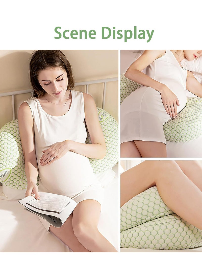 Maternity Pillows, Pregnancy Body Pillow Support for Back, Legs, Belly, HIPS of Pregnant Women, Maternity Pillow with Detachable and Adjustable Pillow Cover