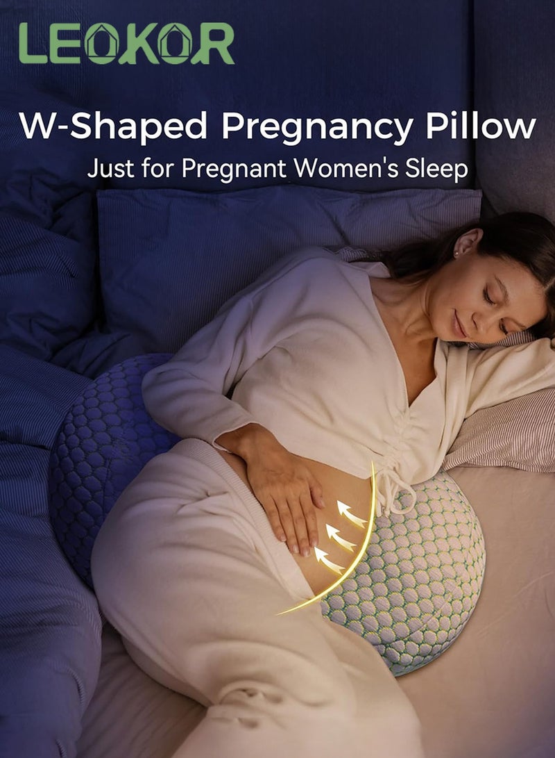 Maternity Pillows, Pregnancy Body Pillow Support for Back, Legs, Belly, HIPS of Pregnant Women, Maternity Pillow with Detachable and Adjustable Pillow Cover