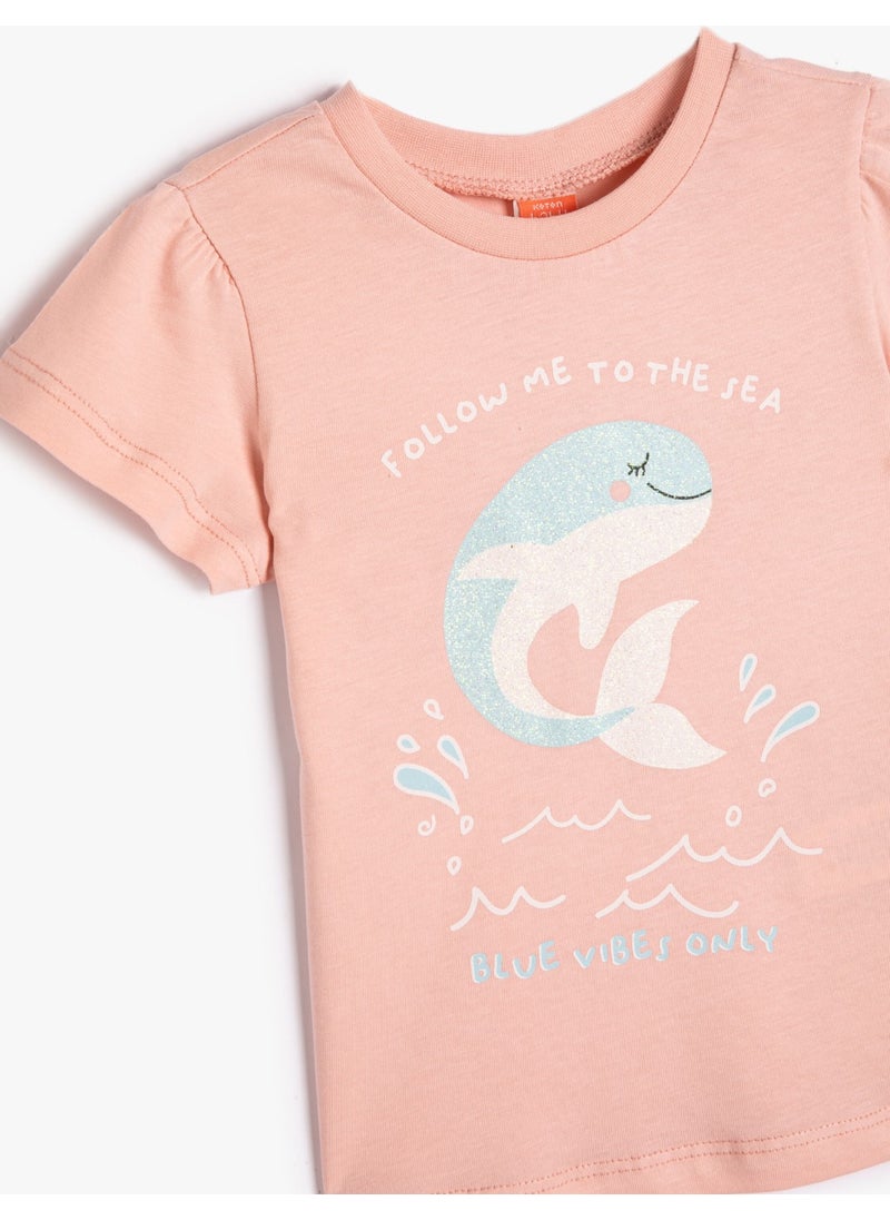 T-Shirt Short Sleeve Crew Neck Whale Printed Lurex Cotton - pzsku/ZB126CE172F150A277C05Z/45/_/1725836776/9065bff6-2df5-4b6b-afb1-4e194c79b433