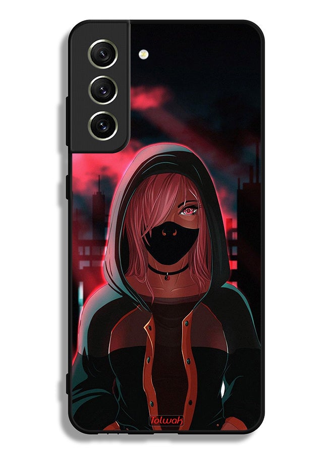 Tolwak Samsung Galaxy S21 FE 5G Protective Case Cover Girl Wear Mask Art - Image 3