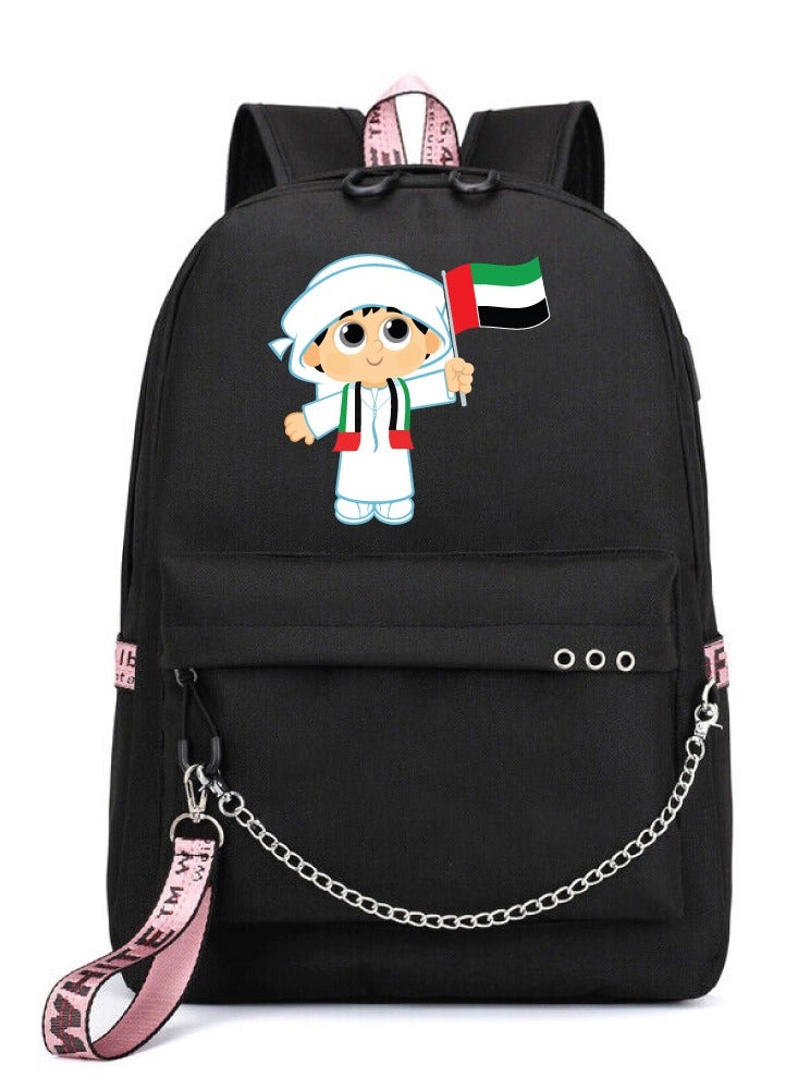 UAE National Day Backpack with USB Charging Port - Ideal Laptop and Casual Shoulder Bag for Travel - Image 1