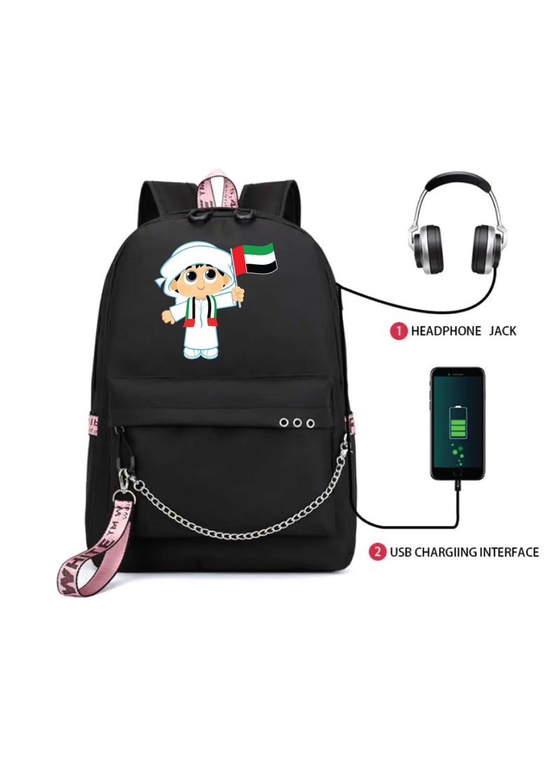 UAE National Day Backpack with USB Charging Port - Ideal Laptop and Casual Shoulder Bag for Travel - Image 2
