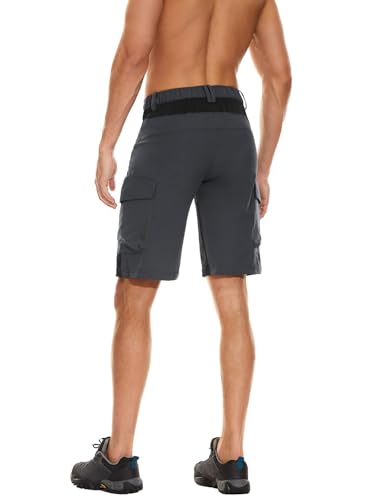 Cycorld Mens-Mountain-Bike-Shorts, Loose Fit with Zippered Pockets, Cycling, Hiking, Cargo, Outdoor Lightweight Shorts (Dark Grey, Large) - Image 3