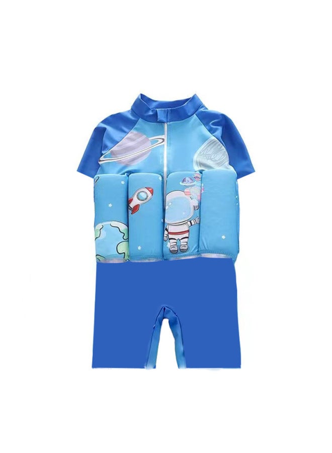 Loquat 2024 Children's Swimsuit One-piece Buoyancy Swimming Suit For Boys And Girls Baby Cute Children's Swimming Equipment Bag-Color:Handsome Astronaut- - Image 1
