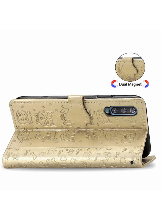 اس-توب جراب لهاتف Galaxy A70/A70S، جراب جلدي أفقي منقوش عليه قطة وكلب لطيف مع حامل / فتحة بطاقة / محفظة / حبل - Image 4